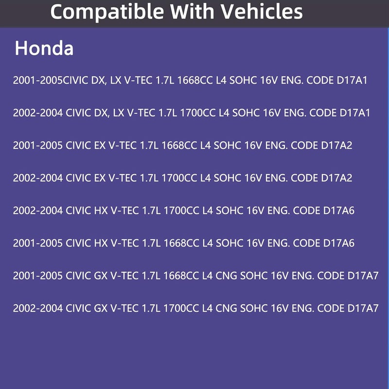 RICHWEI طقم حشوة غطاء صمام المحرك VS50606R لسيارات هوندا سيفيك 2001-2005 1.7L DX, LX, EX, HX, GX V-TEC D17A1 D17A2 D17A6 D17A7, 2001 2002 2003 2004 2005, 01 02 03 04 05 - Image 2
